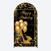 Lofaris Black Gold Balloon High Heel Birthday Arch Backdrop